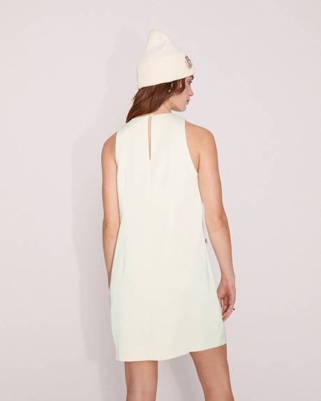 Sleeveless Mini Cocktail Dress with Halter Neckline