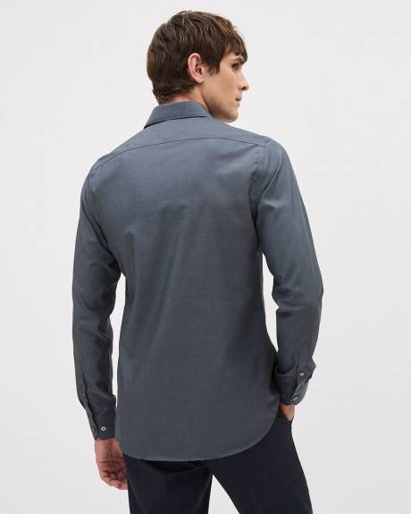 Slim-Fit Denim-Like Dress Shirt