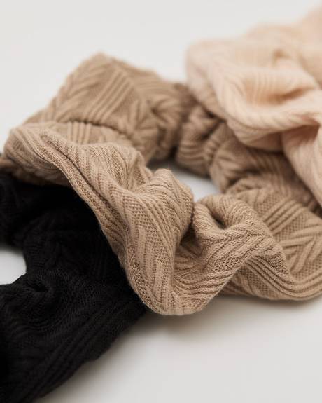 Cable-Knit Scrunchies - Set of 3