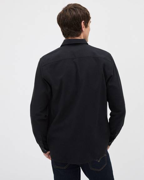 Chemise à Coupe Étroite en Sergé Brossé