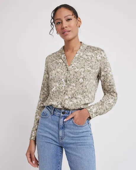 Blouse Fluide Boutonnée à Manches Longues