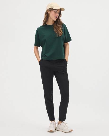 Short-Dolman-Sleeve Crew-Neck Cotton Tee