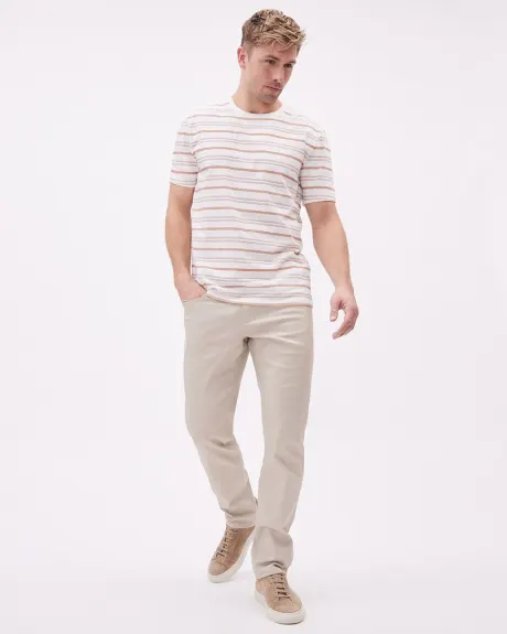 Short-Sleeve Crew-Neck Striped Tee