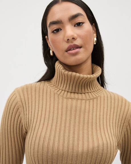 Ultra-Soft Elbow-Sleeve Turtleneck Sweater