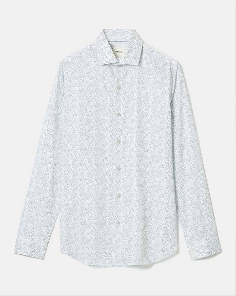 Slim-Fit Dress Shirt with Floral Pattern