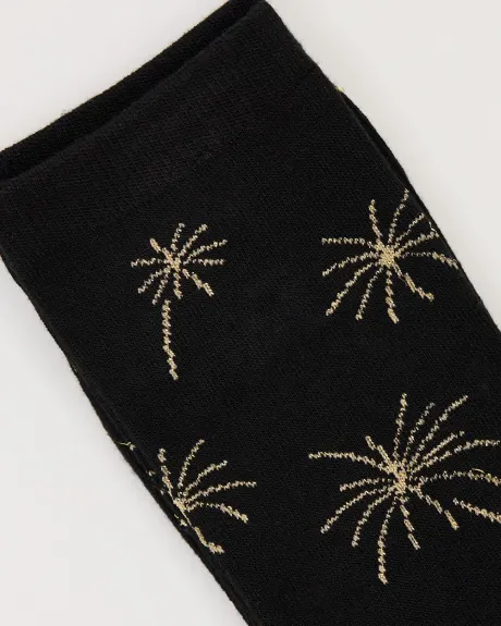 Bamboo Crew Socks with Fireworks