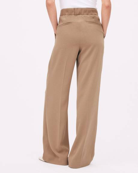 High-Rise Wide-Leg Long Crepe Pant