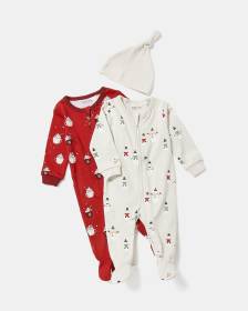 Ensemble de Pyjamas des Fêtes pour Nouveau-Né - 3 Pièces