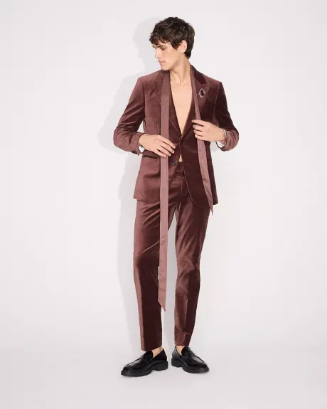 Slim-Fit Velvet Suit Blazer