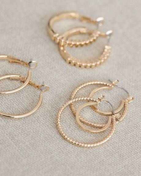 Medium Golden Hoops - 3 Pairs