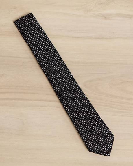 Skinny Tie with Textured Geometric Pattern