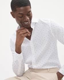 Slim-Fit Dress Shirt with Micro Geo Print