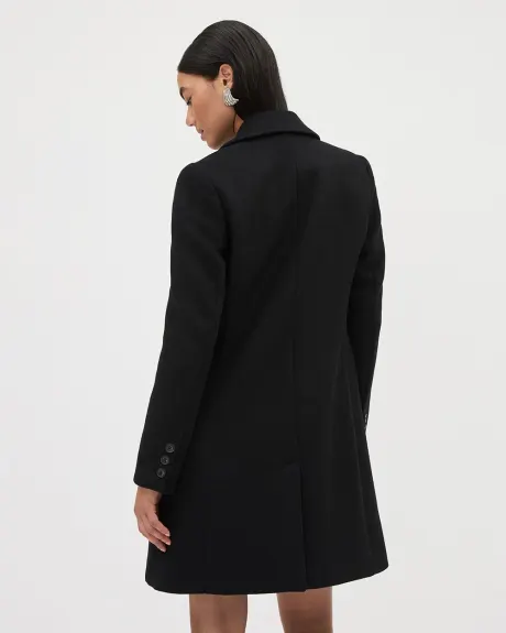 Classic Three-Button Closure Wool Coat