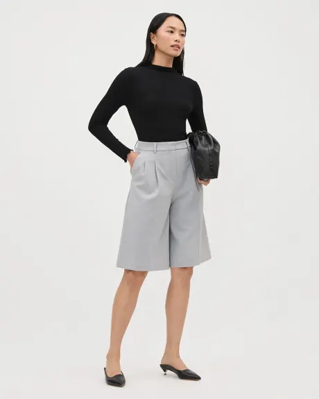 Grey High-Rise Wide-Leg Culottes