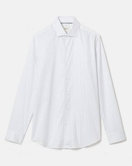 Chemise Habillée à Coupe Ajustée à Micro Imprimé Géométrique