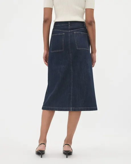 Denim High-Rise A-Line Skirt