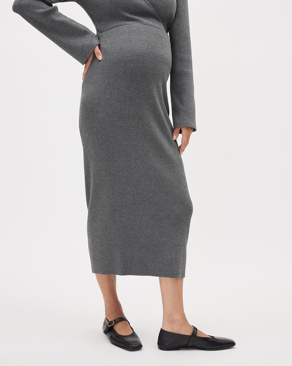 Pencil Midi Sweater Skirt - Thyme Maternity