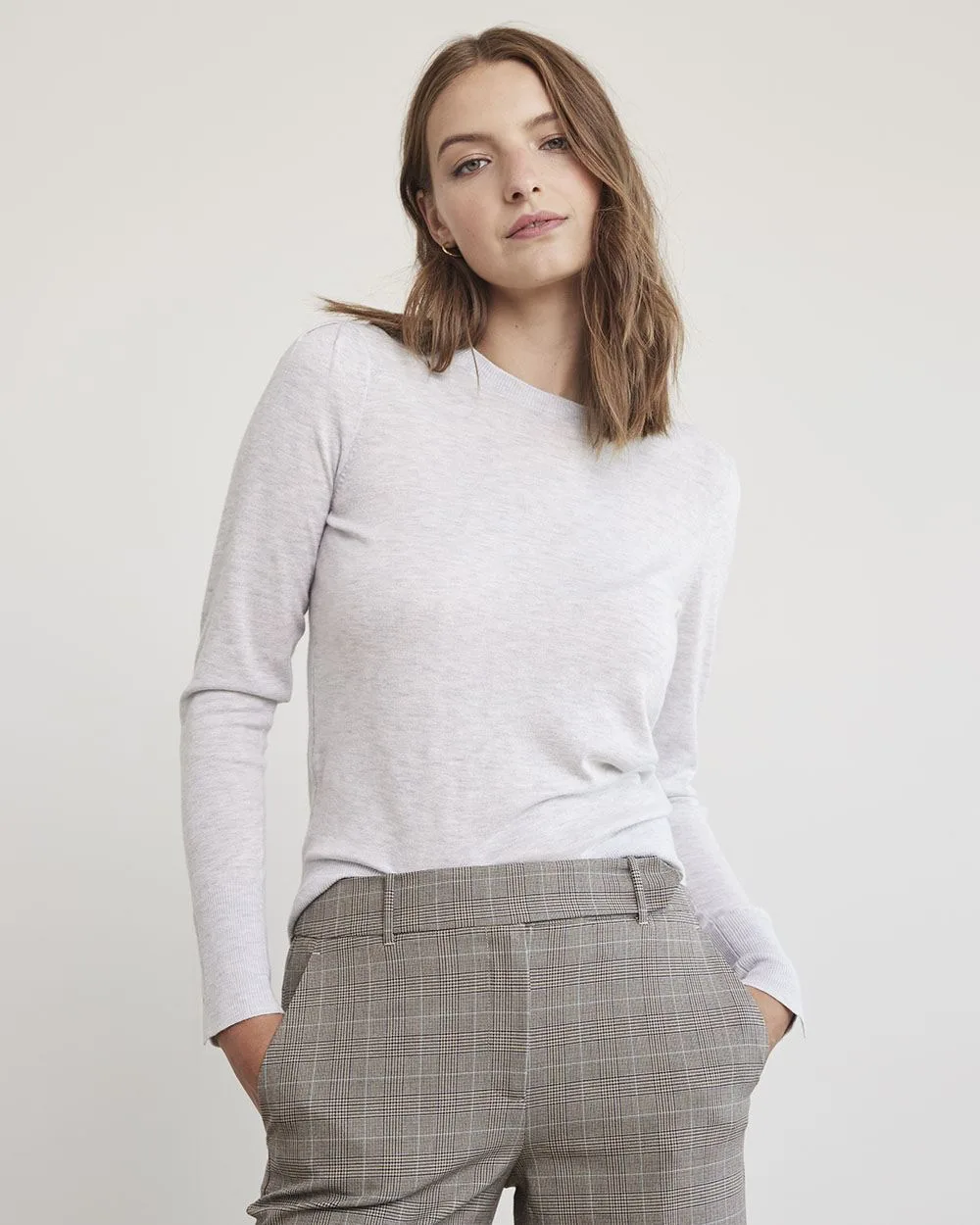 Fine Jersey Long-Sleeve Classic Sweater