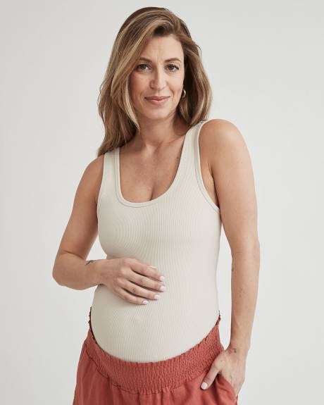 Knit Rib Crew-Neck Tank Top - Thyme Maternity