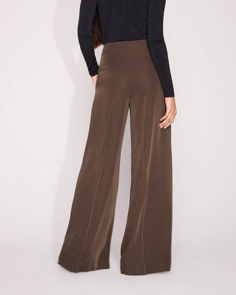 Satin High-Rise Wide-Leg Pant