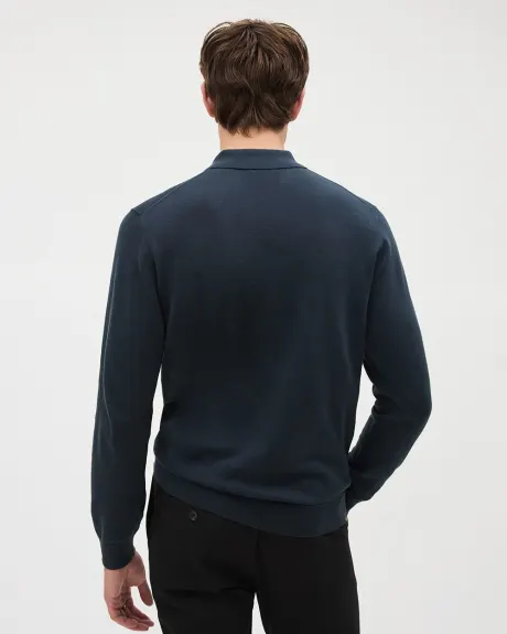 Long-Sleeve Polo Sweater