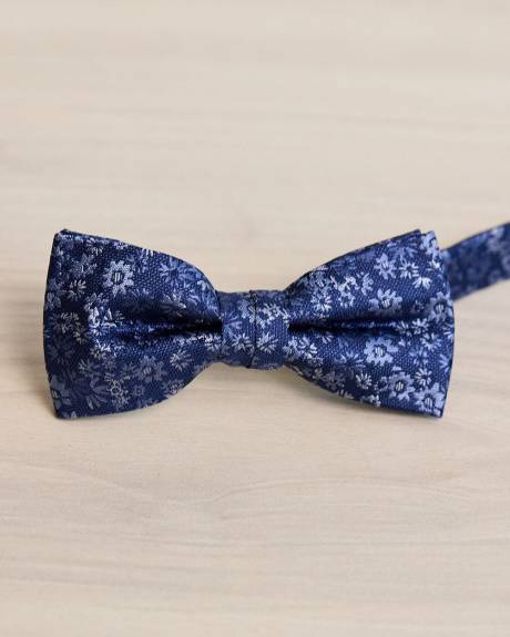 Navy Floral Bow Tie