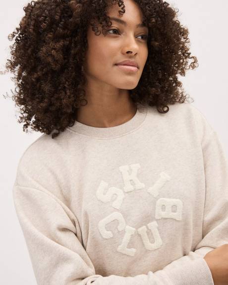 Long-Sleeve Crew-Neck "Ski Club" Sweatshirt