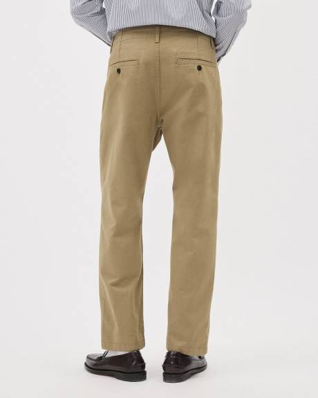 Straight-Leg Pleated Chino Pant