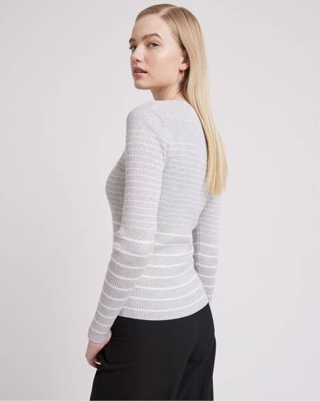 Bodycon Long-Sleeve Crew-Neck Striped Sweater