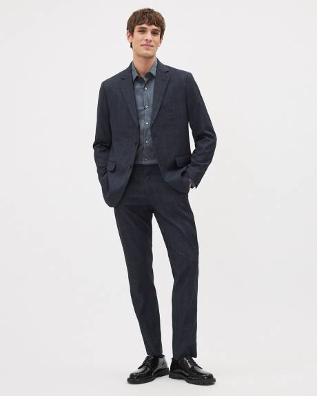 Slim-Fit Denim-Like Dress Shirt