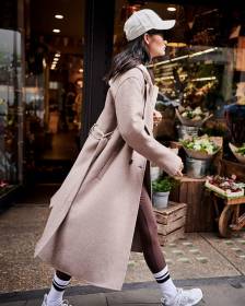 Double-Breasted Long Wool Coat