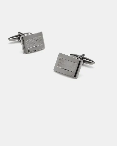 Shiny Gunmetal Cuff Links