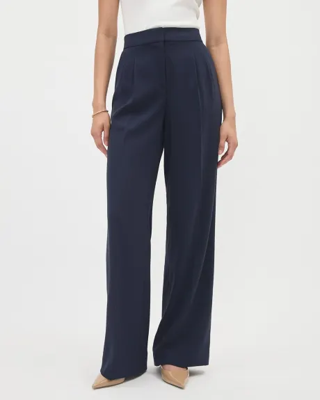 High-Rise Long-Wide-Leg Crepe Pant