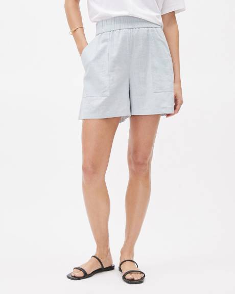 Mid-Rise Linen-Blend Short