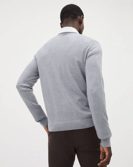 Long-Sleeve Merino-Wool Crewneck Sweater