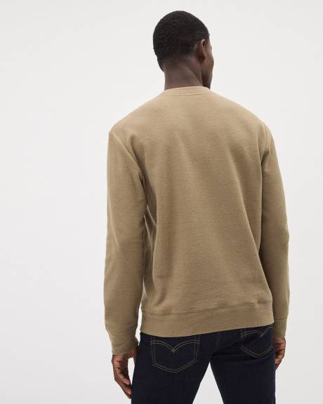 Brushed Waffle Crew-Neck Ribbed Sweater