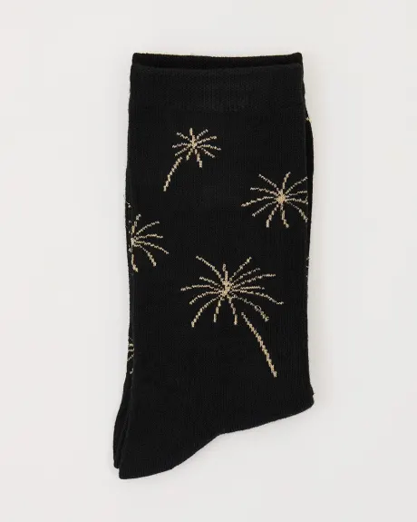 Bamboo Crew Socks with Fireworks