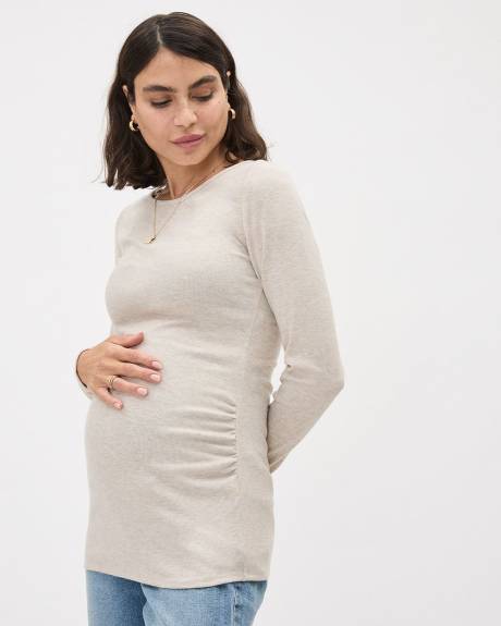 Long-Sleeve Boat-Neck Top - Thyme Maternity