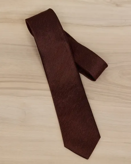 Cravate Régulière Rouille au Fini Texturé
