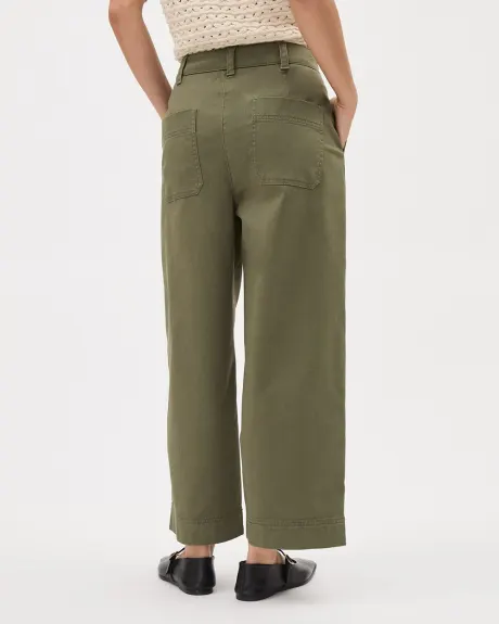 Cotton High-Rise Barrel Pant