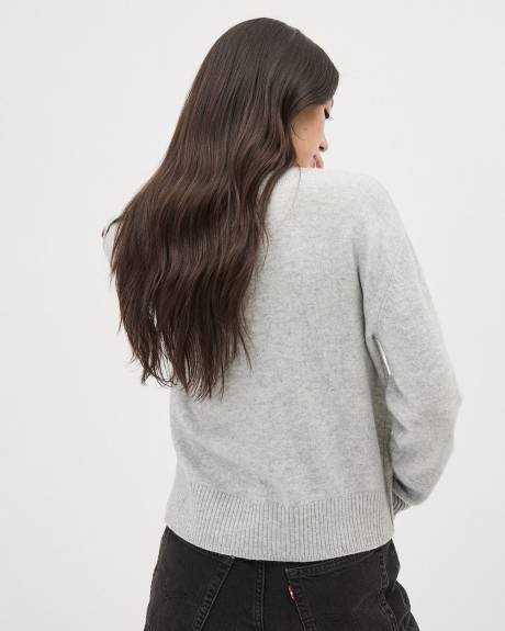 Long-Sleeve Mock-Neck Merino Sweater