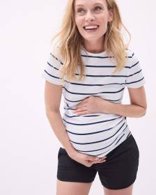 The Perfect Crew-Neck T-Shirt with Stripes - Thyme Maternity