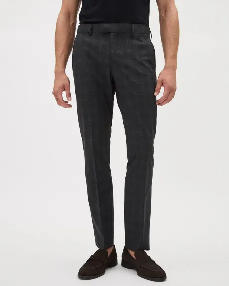 Slim-Fit Dark Grey Checkered Suit Pant