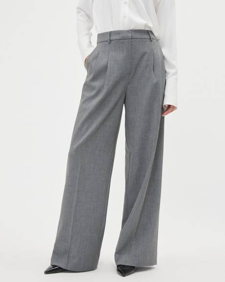 Grey Wide-Leg High-Rise Pant