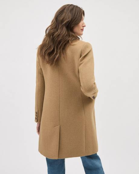 Classic Three-Button Closure Wool Coat