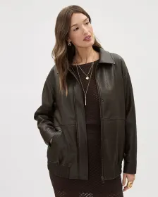 Veste Aviateur en Faux Cuir