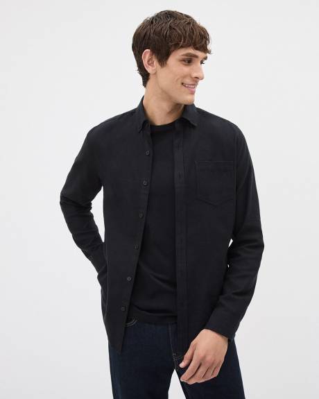 Chemise à Coupe Étroite en Sergé Brossé