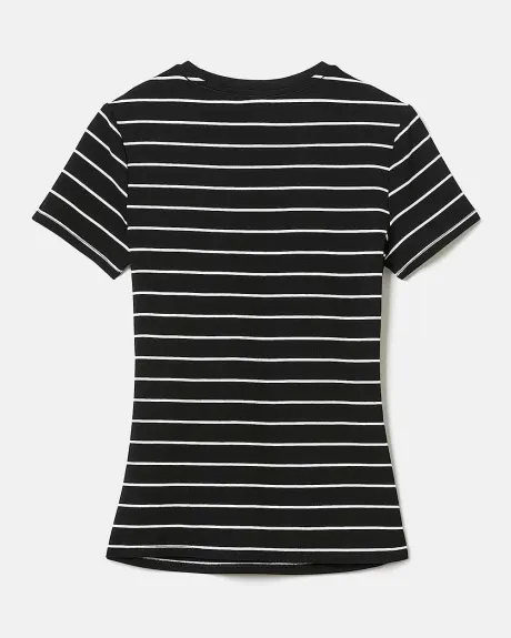 Striped Classic-Fit Short-Sleeve Tee - Thyme Maternity