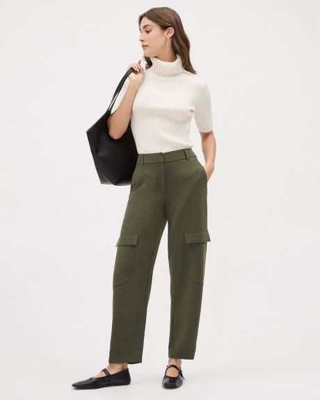 Mid-Rise Tapered-Leg Flowy Cargo Pant