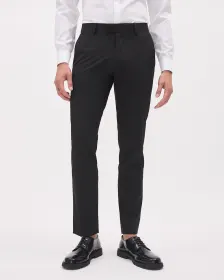 Pantalon de Complet Noir E-Tech à Coupe Étroite